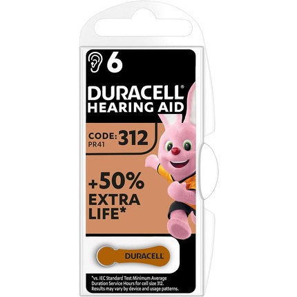 Батарейки для слуховых аппаратов Duracell, размер 312 набор батареек для слуховых аппаратов duracell activair тип 10