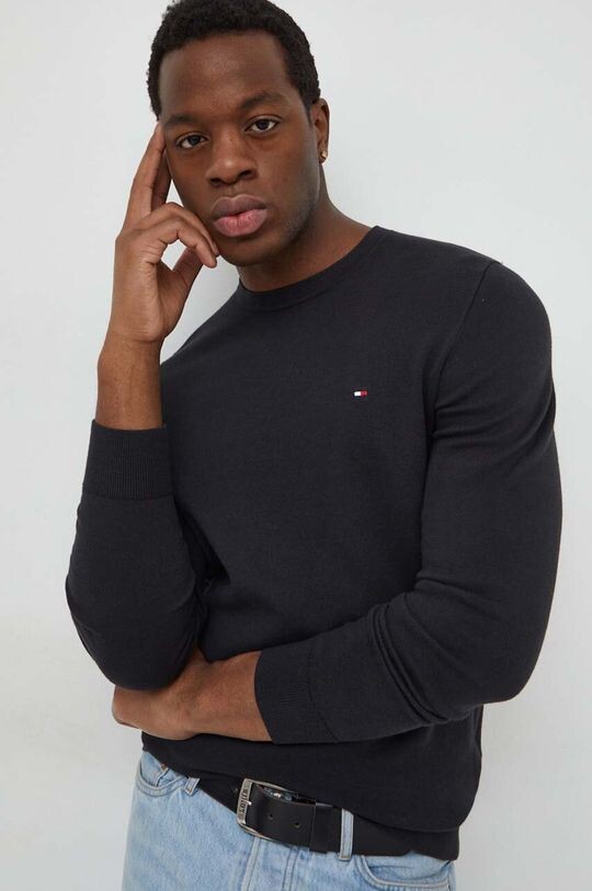

Хлопковый свитер Tommy Hilfiger, черный