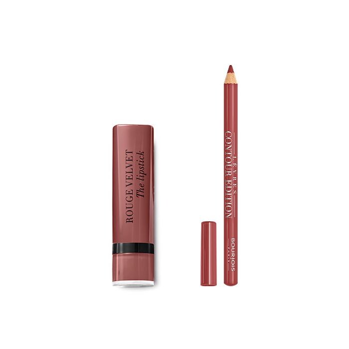 

Набор косметики Pack Barra de Labios Rouge Velvet The Lipstik + Perfilador Contour Edition Bourjois, 13 Nohalicious