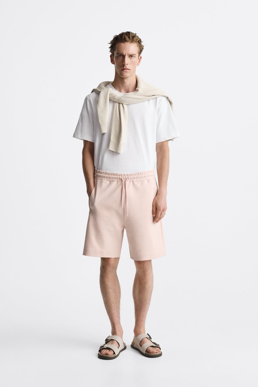 

Компактные шорты-бермуды Jogger ZARA, розовый
