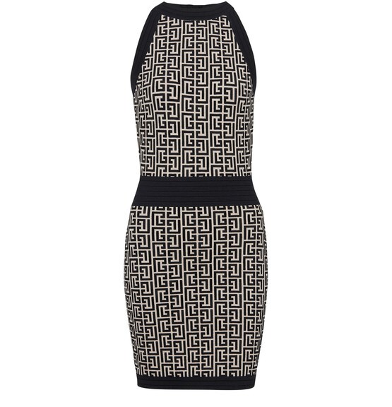 

Трикотажное платье с монограммой Balmain
