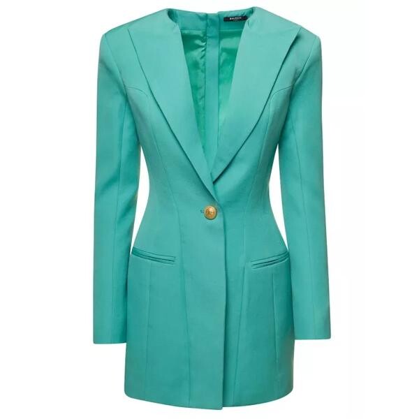 

Платье light tailored blazer dress with padded shoul Balmain, синий