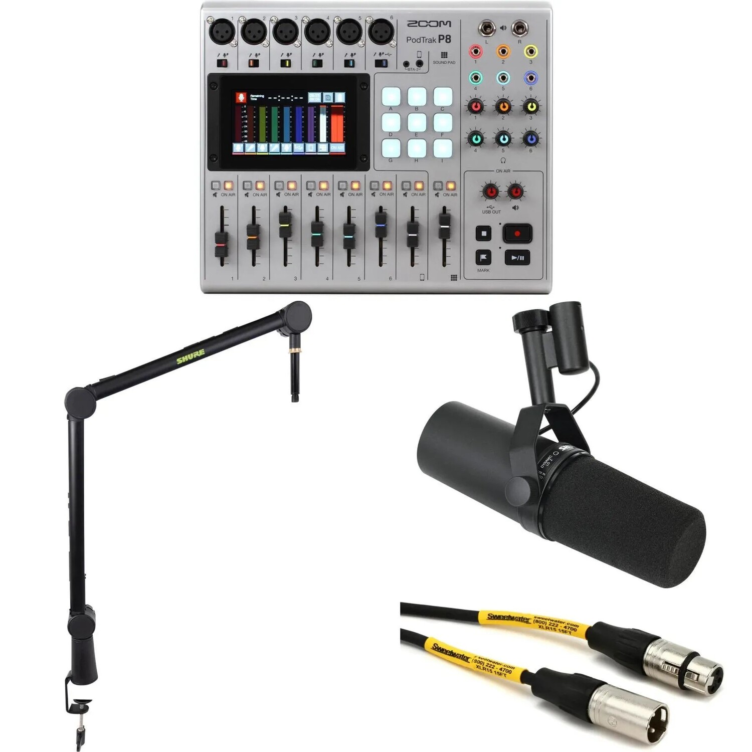 

Комплект для подкастинга с микрофоном Shure SM7B и зум-микшером PodTrak P8