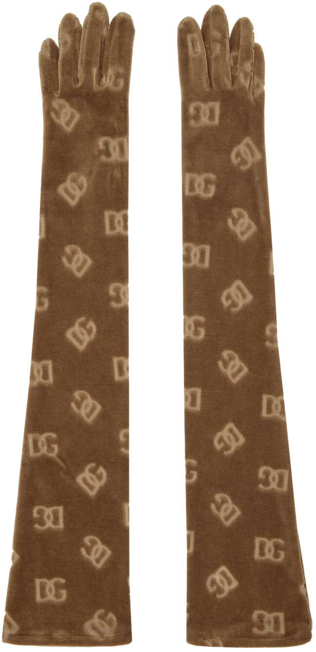 

Бежевые длинные перчатки Kim Kardashian Edition, средние Dolce & Gabbana