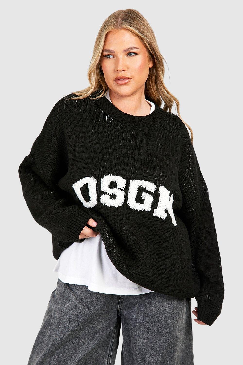 

Вязаный джемпер с круглым вырезом Plus Dsgn boohoo, черный