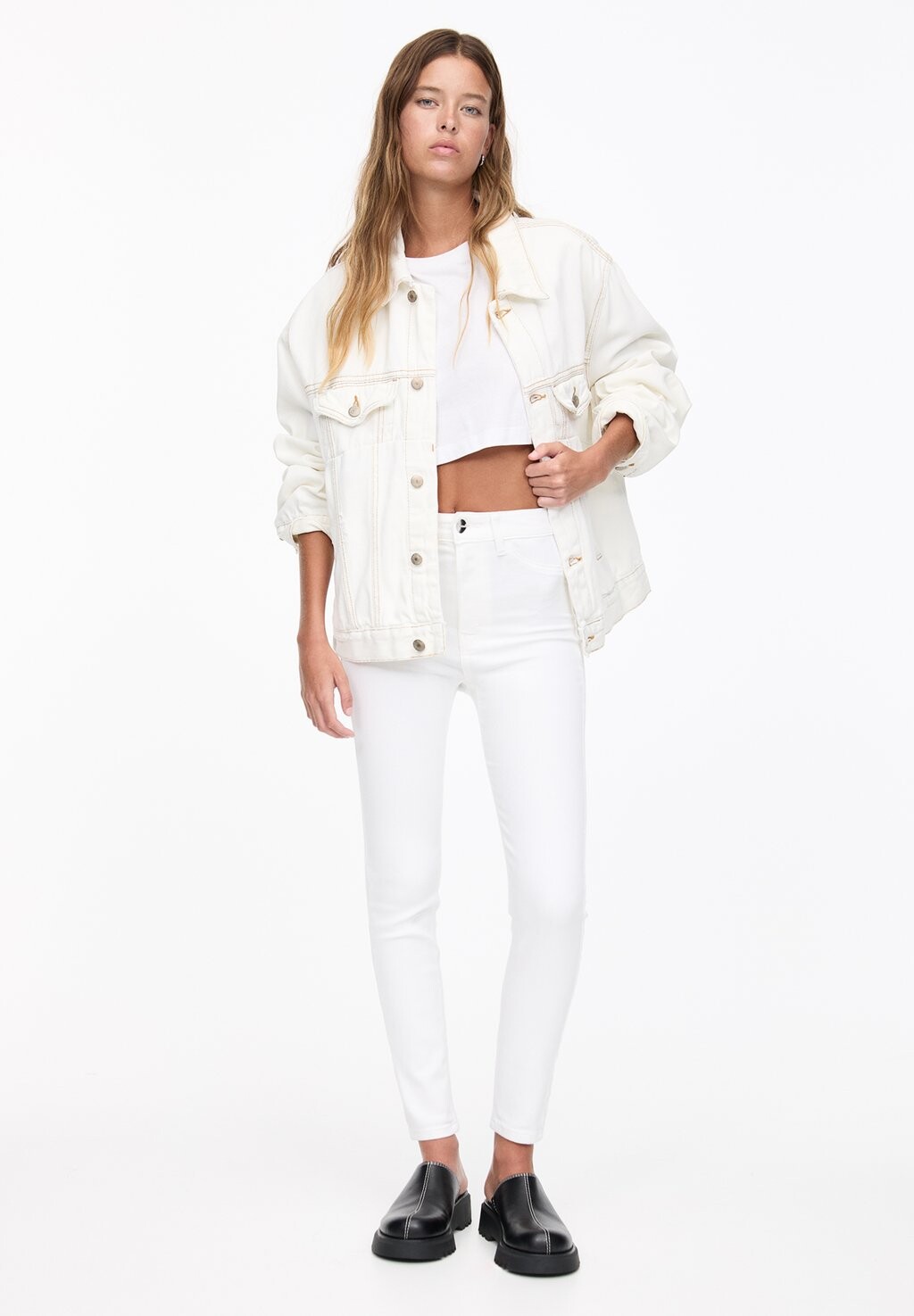 

Джинсы облегающие HIGH WAIST PULL&BEAR, белый