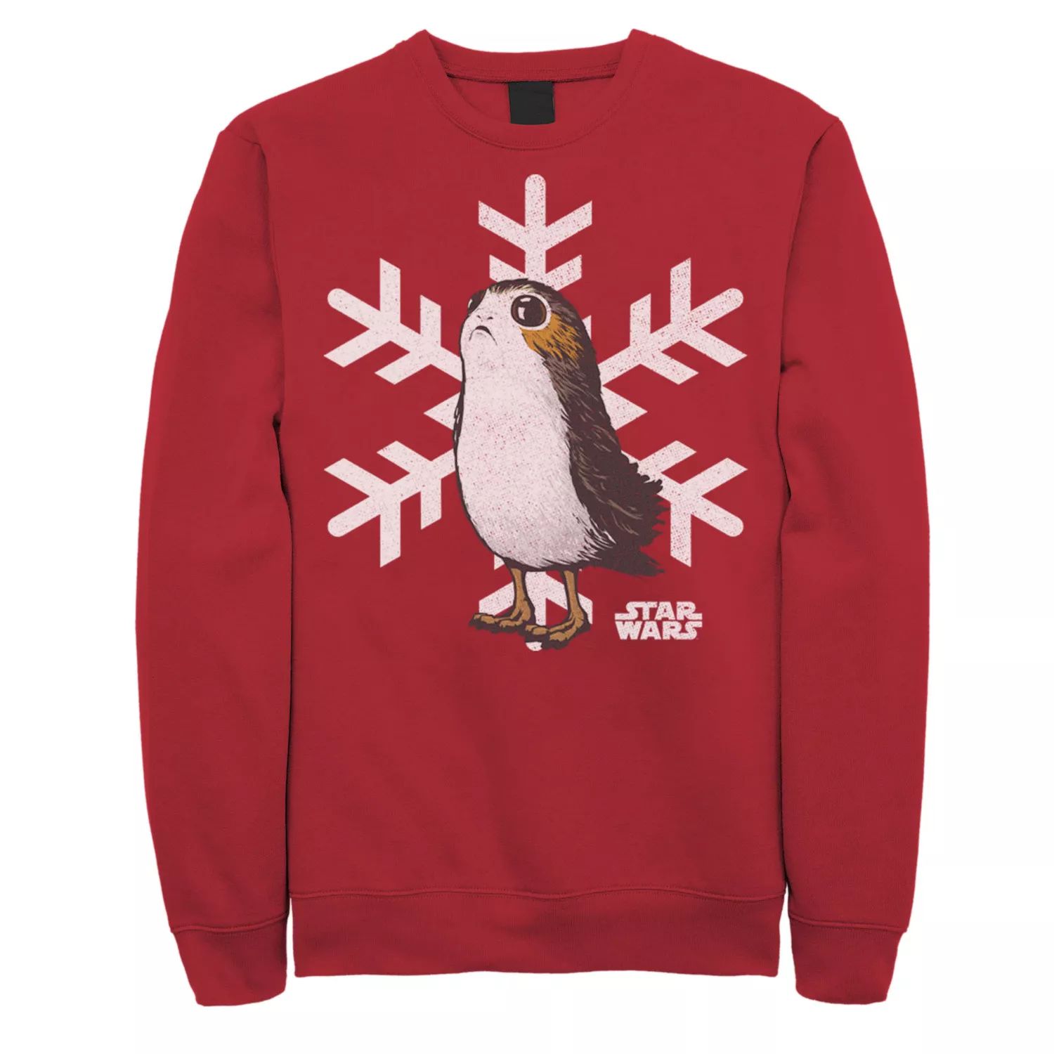 Мужской флисовый пуловер с рисунком Porg Snowflake Christmas Holiday Star Wars