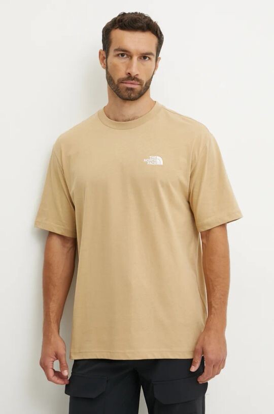 

Хлопковая футболка Essential Oversize Tee The North Face, бежевый