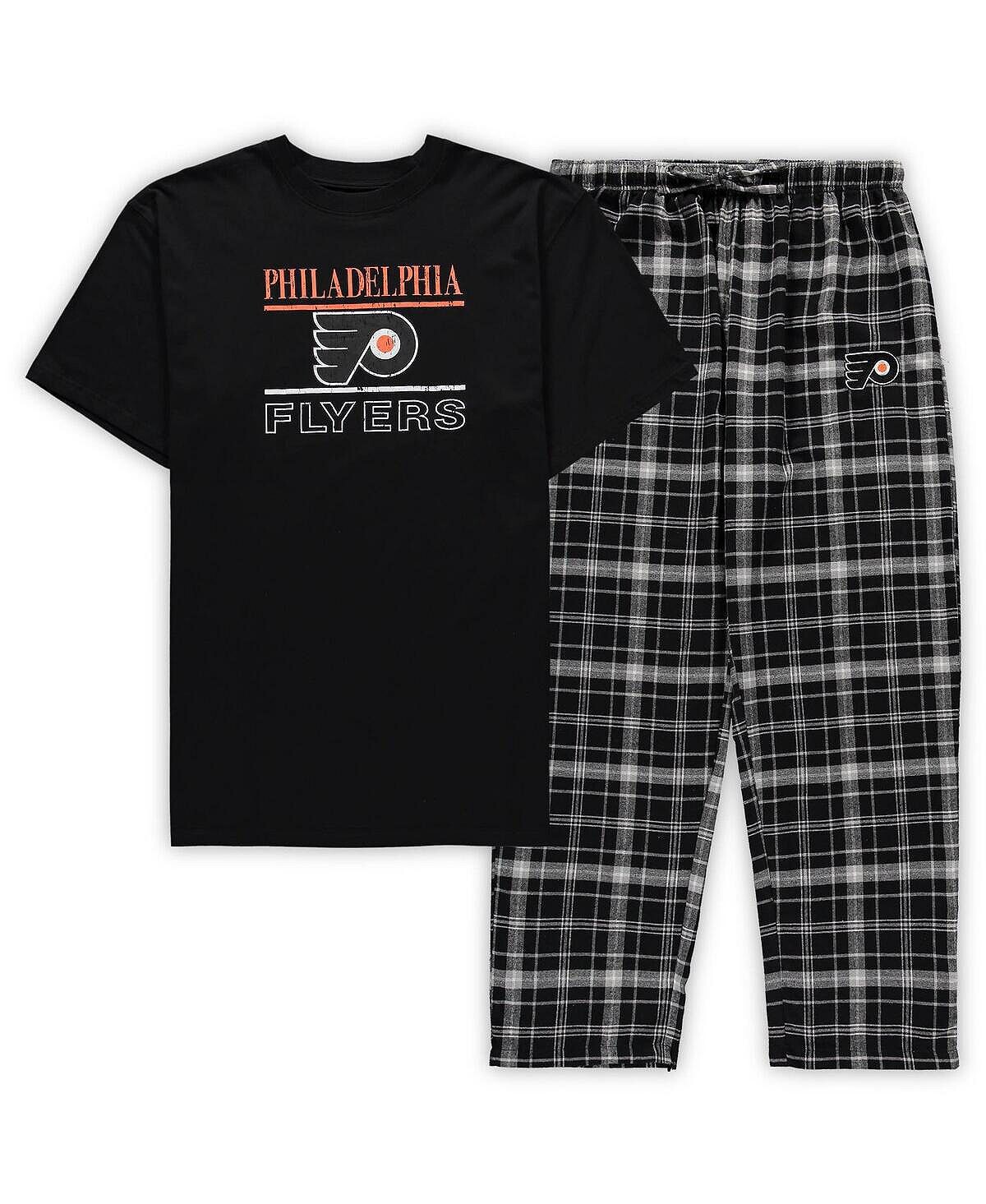 

Мужской черный комплект для сна из футболки и брюк Philadelphia Flyers Big and Tall Lodge Concepts Sport