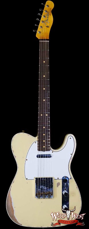 Электрогитара Fender Custom Shop 1962 Telecaster Custom Rosewood Slab Board Hand-Wound Pickups Relic Vintage White цена и фото