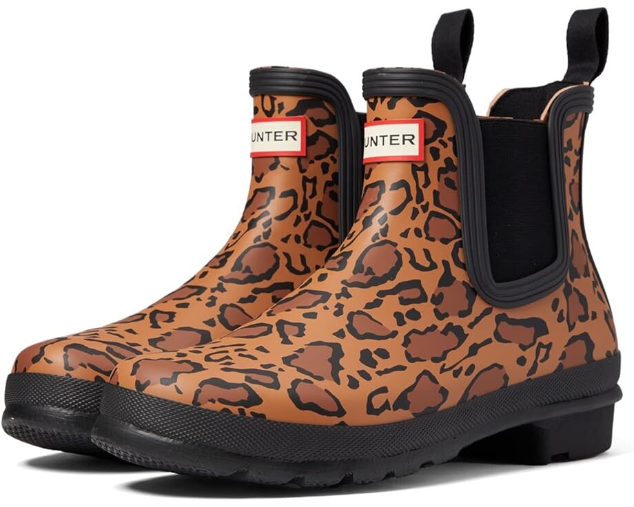 

Ботинки Hunter Original Chelsea Leopard Print, цвет Rich Tan/Saddle/Black