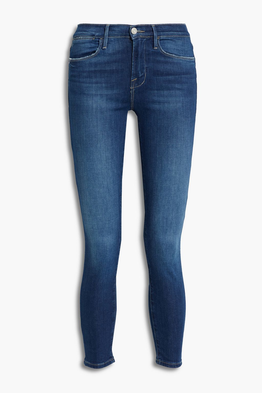 Укороченные джинсы скинни Le High Skinny с высокой посадкой FRAME, синий