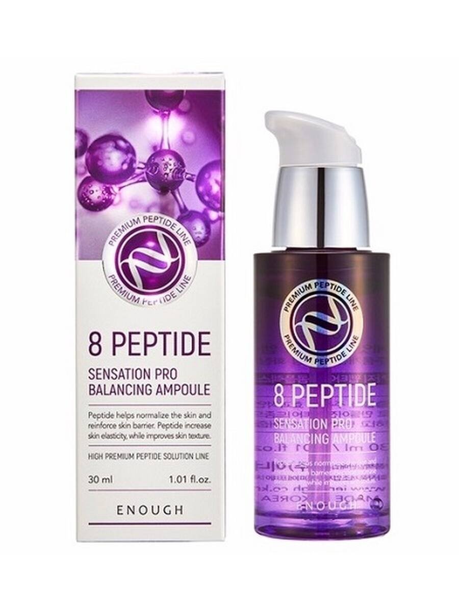 

Enough, Сыворотка для лица с пептидами Premium 8 Peptide Sensation pro балансирующая ампула, 8мл