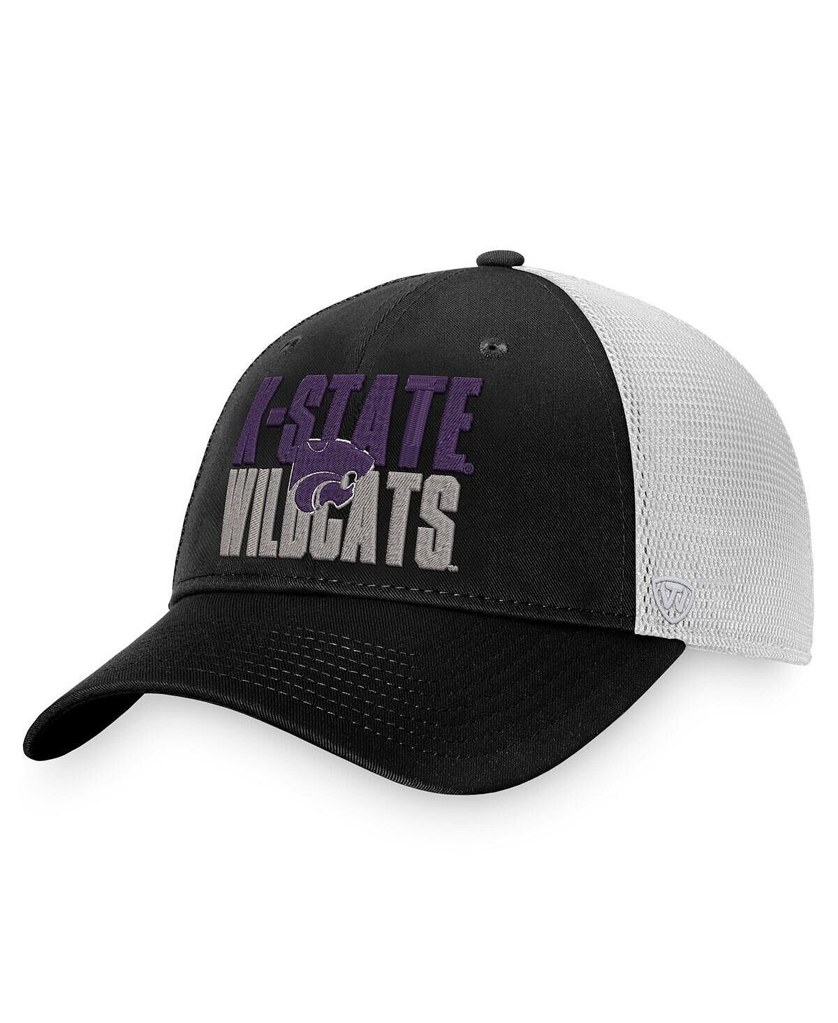 

Мужская черно-белая кепка Kansas State Wildcats Stockpile Trucker Snapback Top of the World