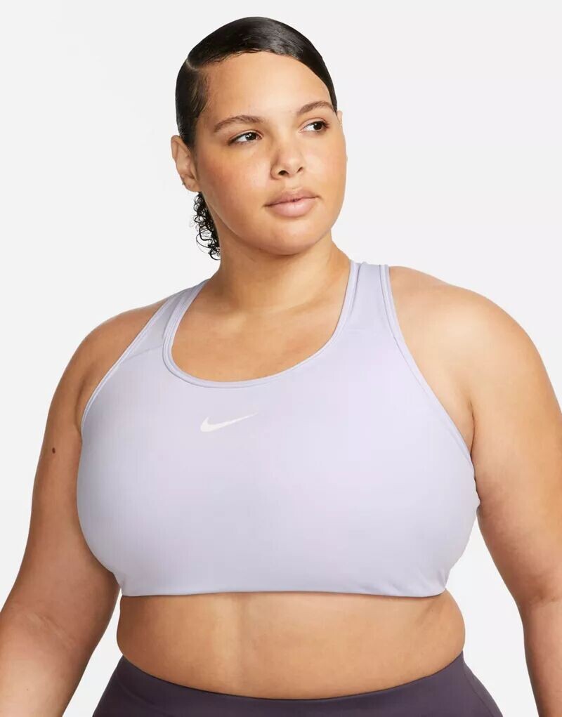 

Фиолетовый бюстгальтер с логотипом-галочкой Nike Plus