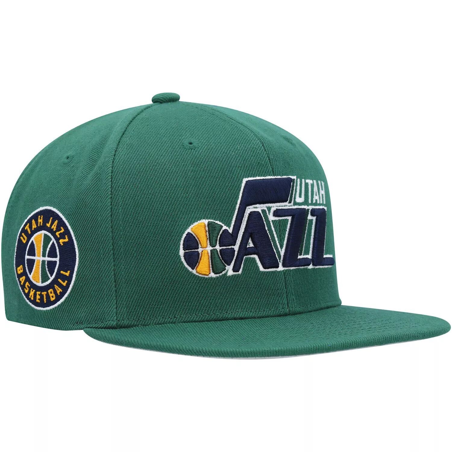 

Мужская кепка Mitchell & Ness Green Utah Jazz Side Core 2.0 Snapback