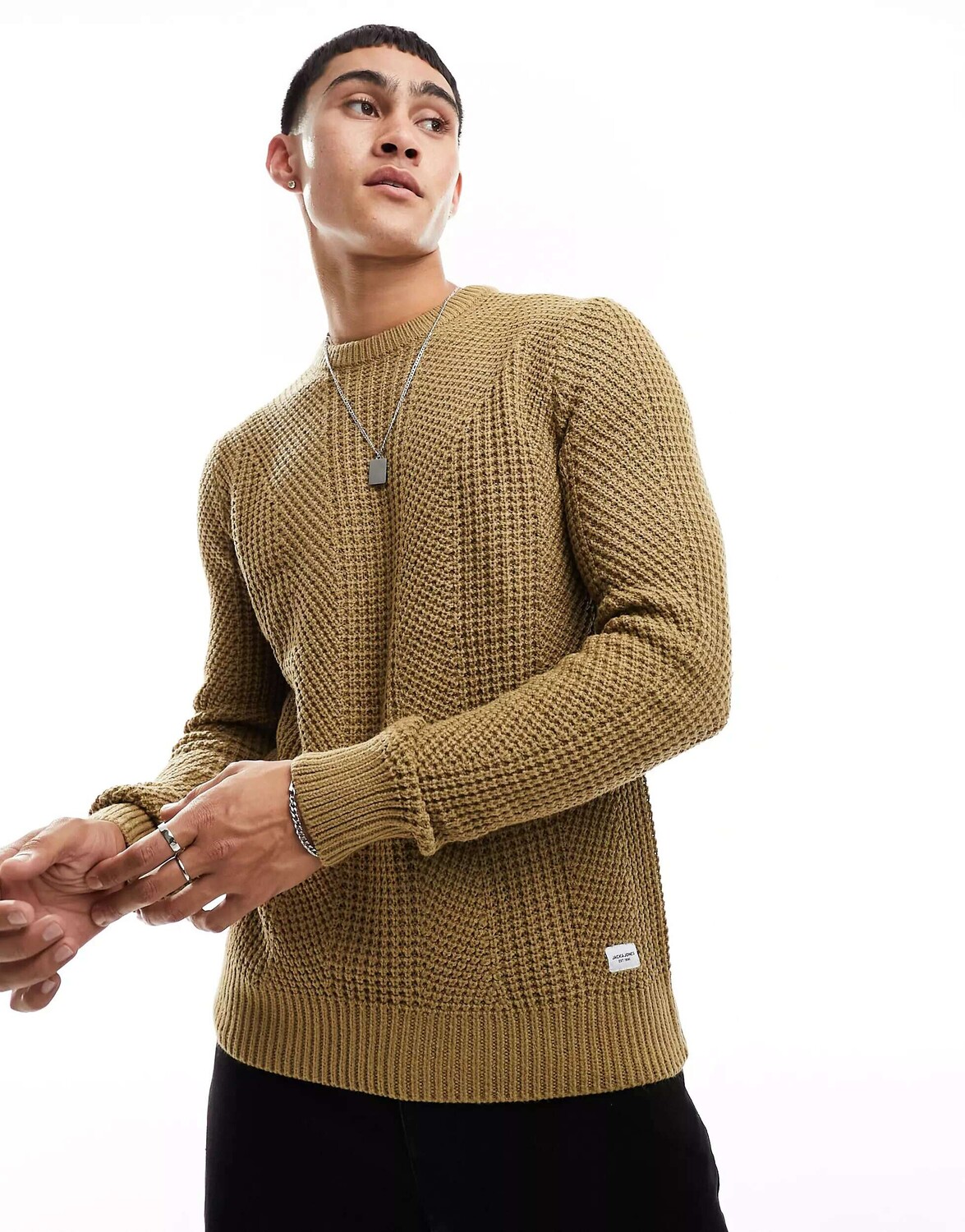 

Текстурированный джемпер Jack & Jones светло-коричневого цвета, Коричневый