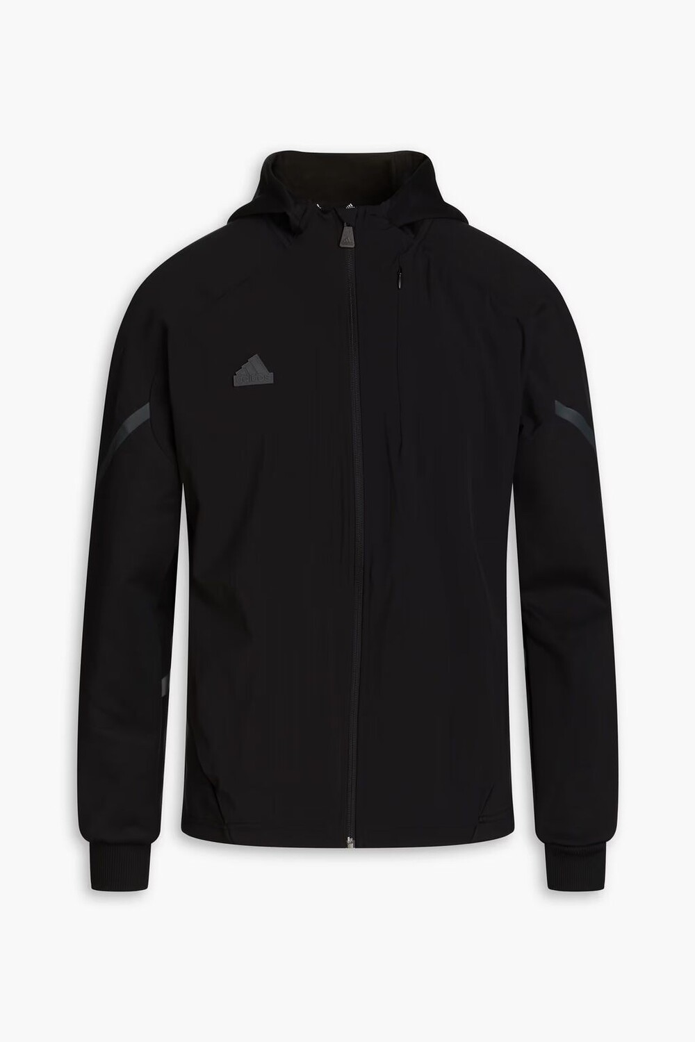 

Куртка с капюшоном и вставками из технического джерси с аппликацией Adidas, черный
