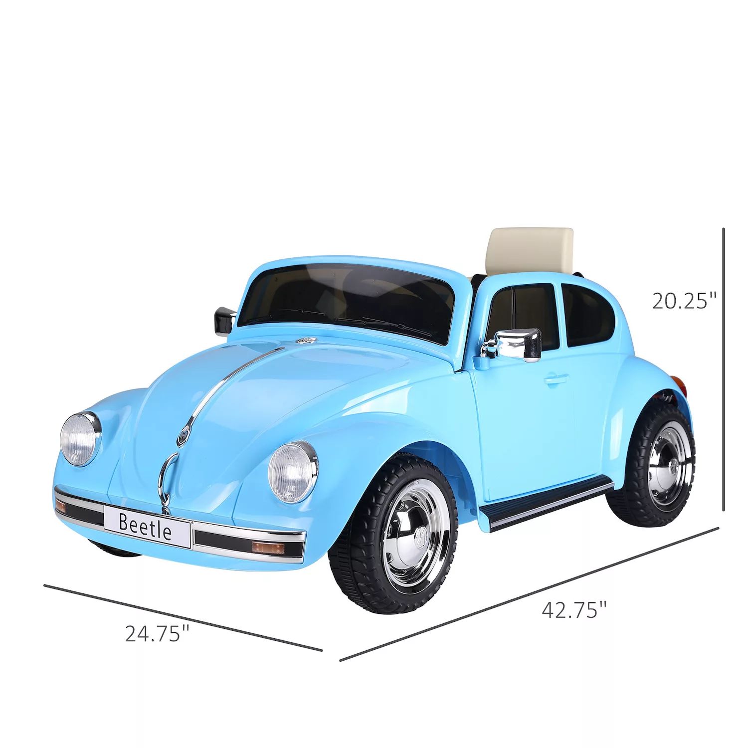 Лицензированная Aosom игрушка Volkswagen Beetle Electric Kids Ride On Car,  6 В, на батарейках, с дистанционным управлением, музыкальный звуковой ...