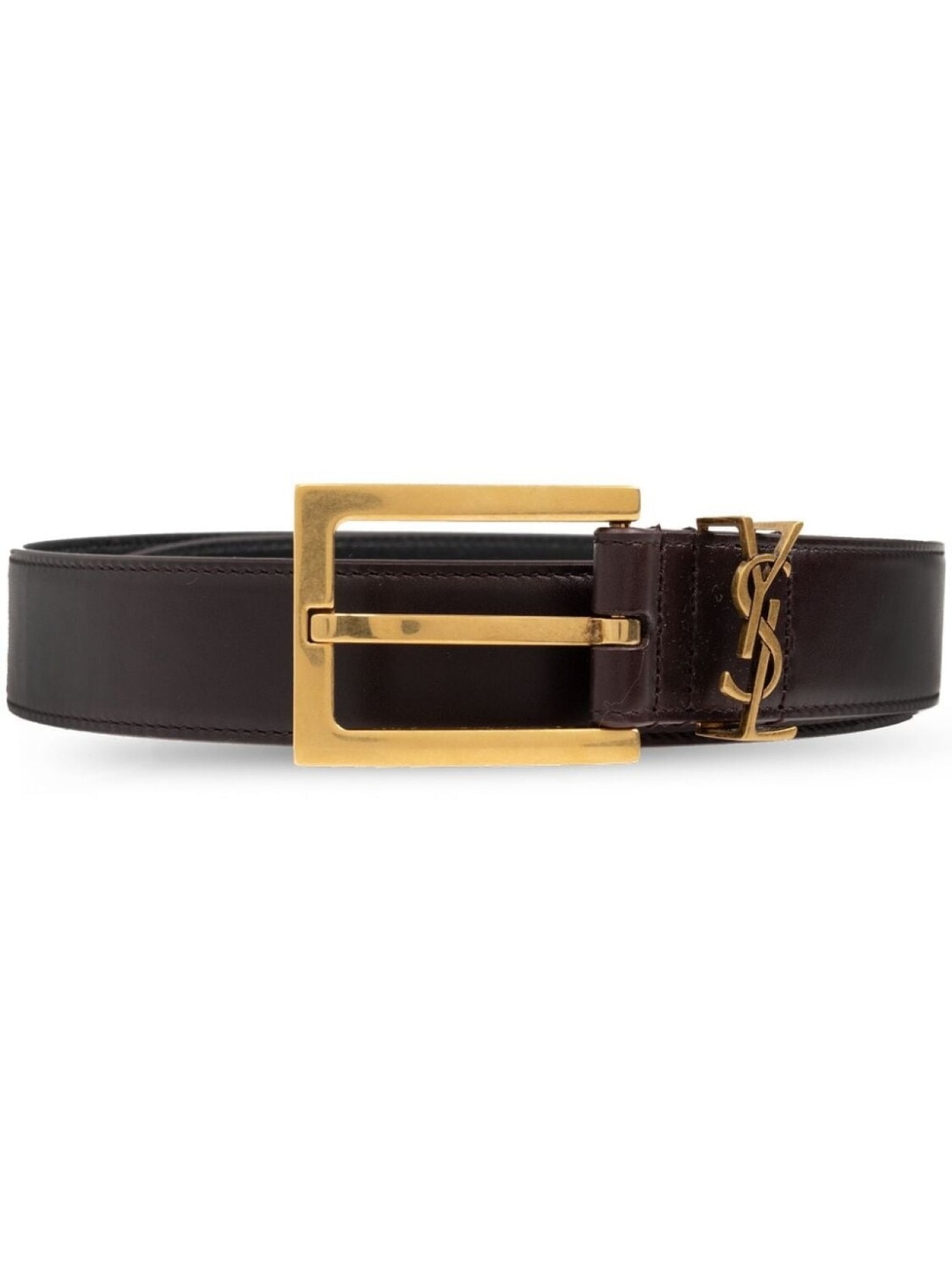 

Saint Laurent тонкий пояс Кассандра, коричневый