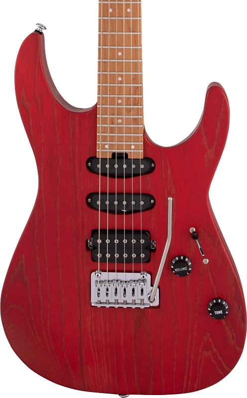 Электрогитара Charvel Pro-Mod DK24 HSS 2PT CM Ash Electric Guitar, Red Ash charvel pm dk24 hss 2pt cm red ash электрогитара цвет красный