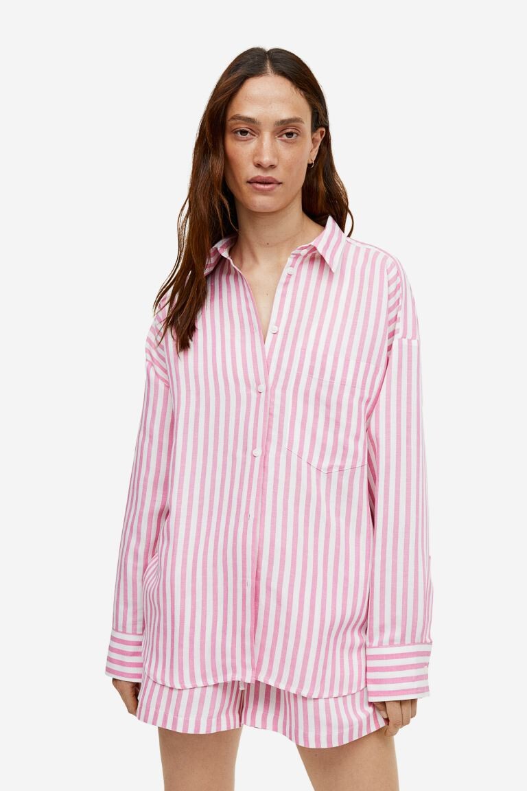 

Рубашка из смесового льна H&M