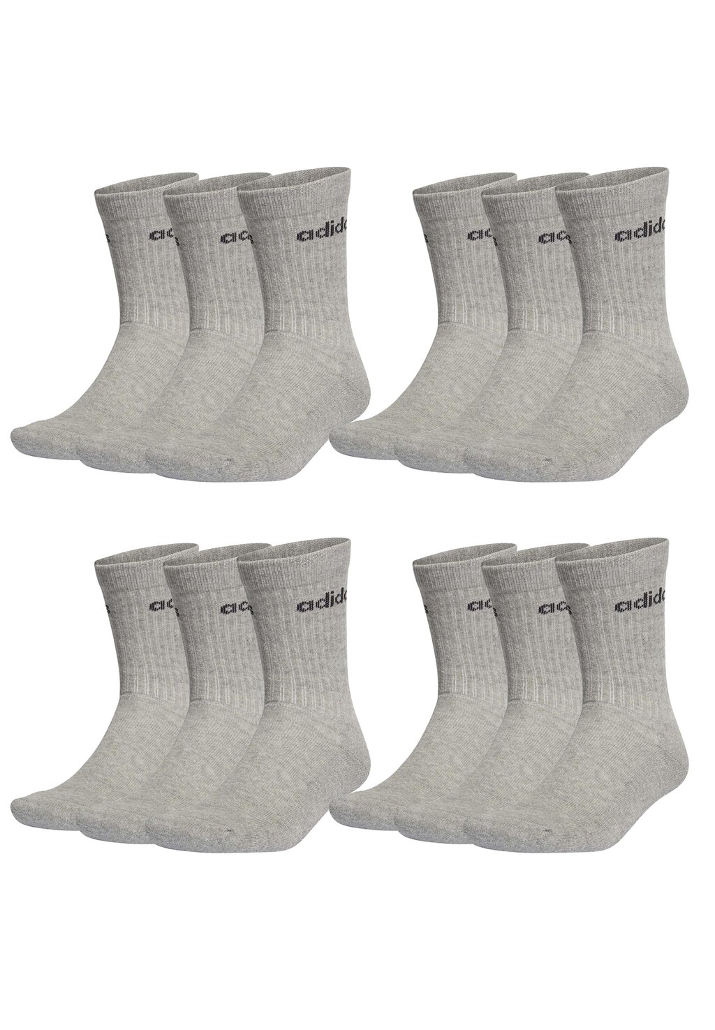 спортивные носки 6 pack unisex adidas performance цвет grey melange Спортивные носки 12 PACK adidas Performance, цвет mid grey / black