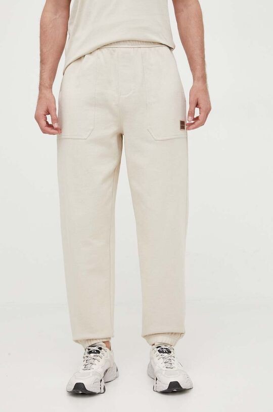 

Хлопковые спортивные брюки Calvin Klein Jeans, бежевый