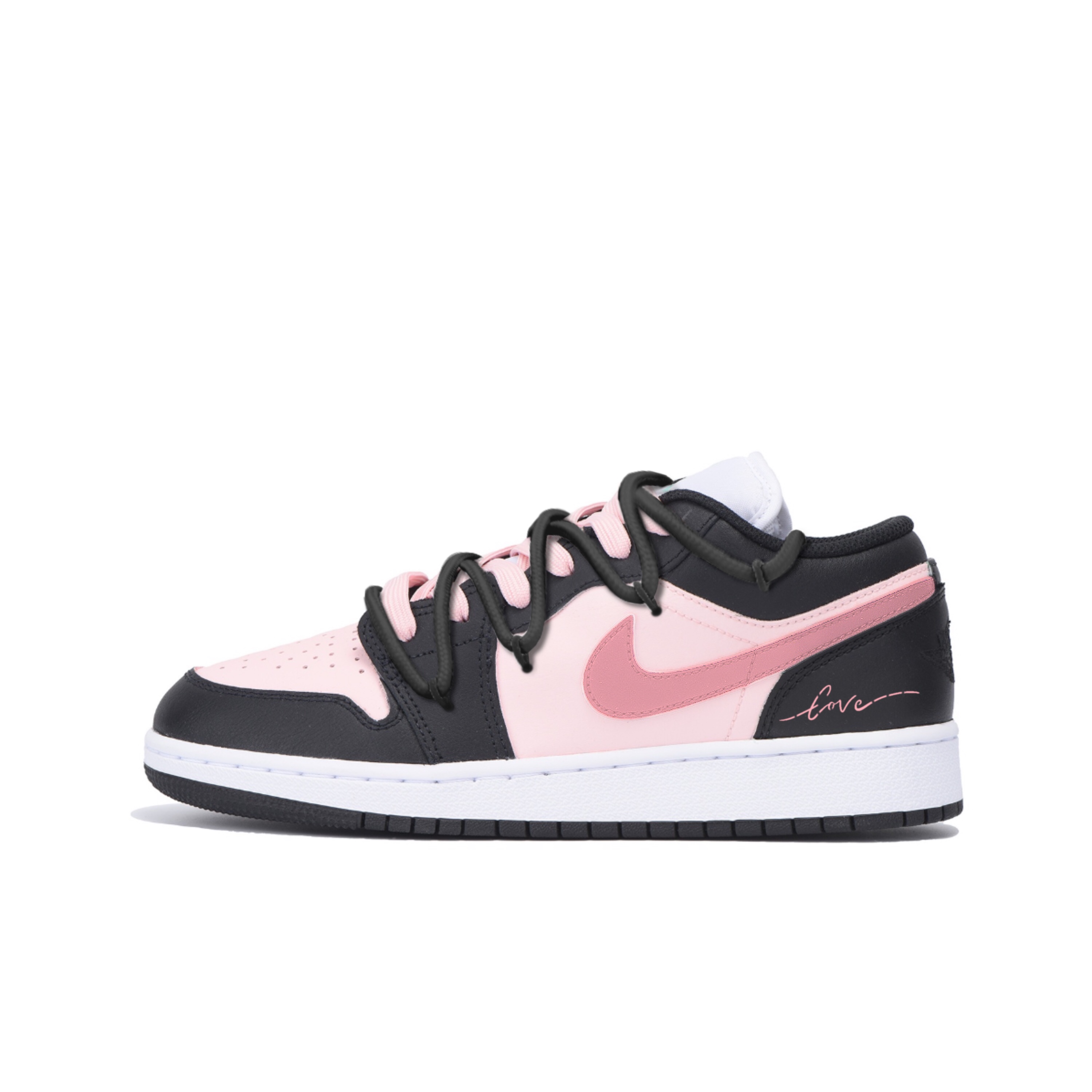 

Кроссовки Air Jordan 1 Vintage Basketball Shoes Women's Low-top Black/pink/white, черный