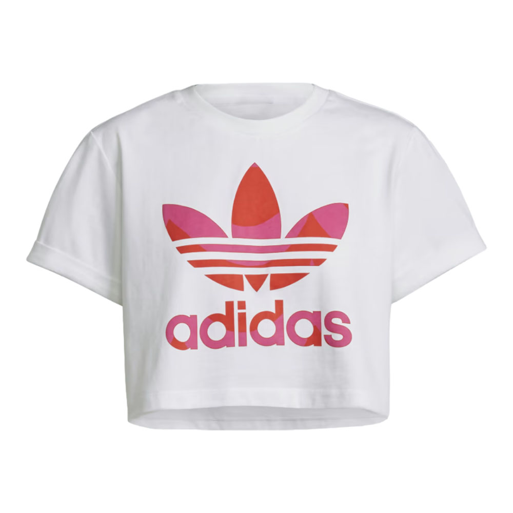 Футболка Adidas Originals Marimekko Trefoil Infill Cropped, белый