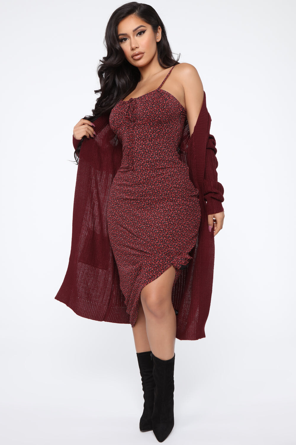 

Кардиган Fashion Nova 71437, бордовый, Красный