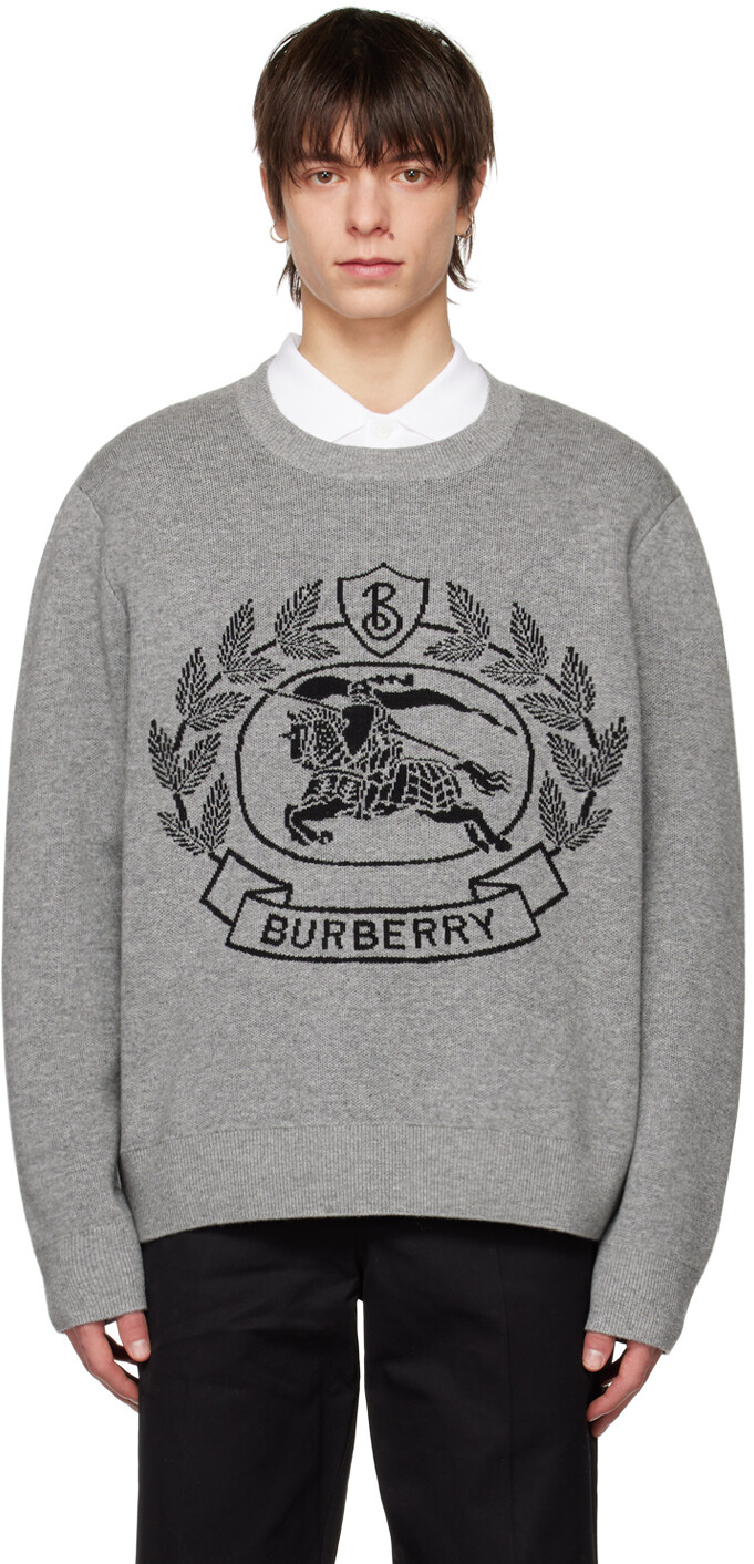 

Серый жаккардовый свитер Burberry