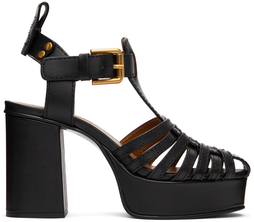 

Черные босоножки на каблуке Cila See by Chloé