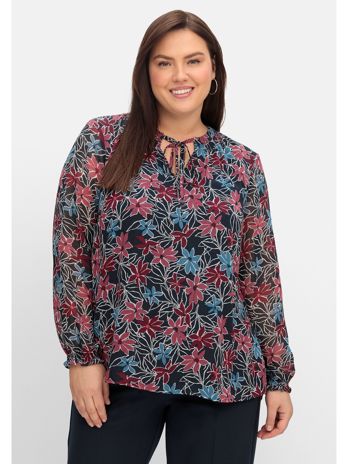 

Туника sheego Chiffon, цвет nachtblau gemustert