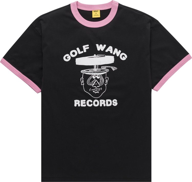 Футболка GOLF WANG Golf Wang Records Ringer Tee 'Black/Pink', черный один кусок черный rh наконечник размер 335 golf вал адаптер втулка замена для mizuno st200 драйвер