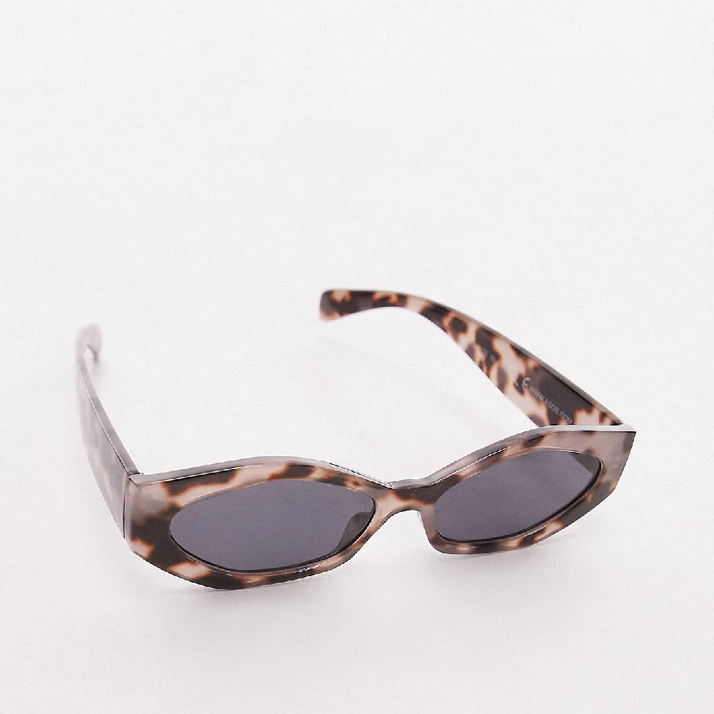 Солнцезащитные очки Topshop Cosmo Rectangular Cat, светло-сиреневый/коричневый