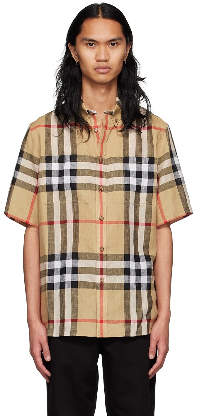 

Бежевая рубашка в винтажную клетку Burberry