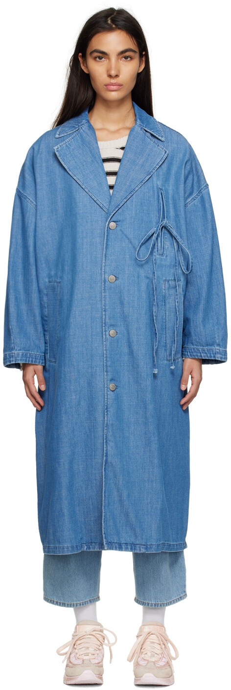 

Синяя джинсовая куртка свободного кроя MM6 Maison Margiela, Синий