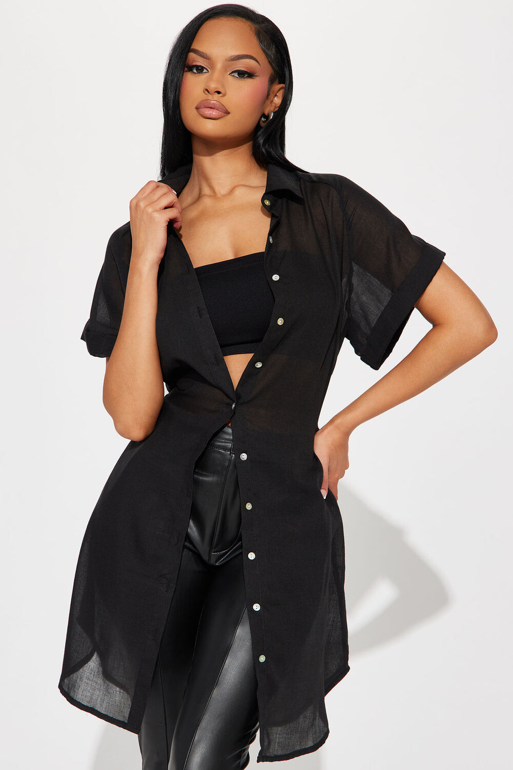 

Рубашка Fashion Nova B19192, черный