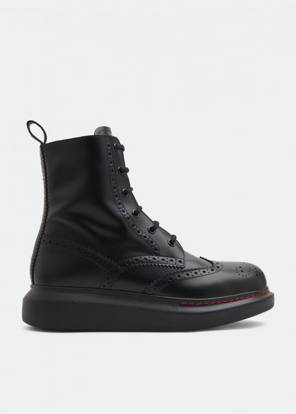 

Ботинки ALEXANDER MCQUEEN Hybrid lace-up boots, черный