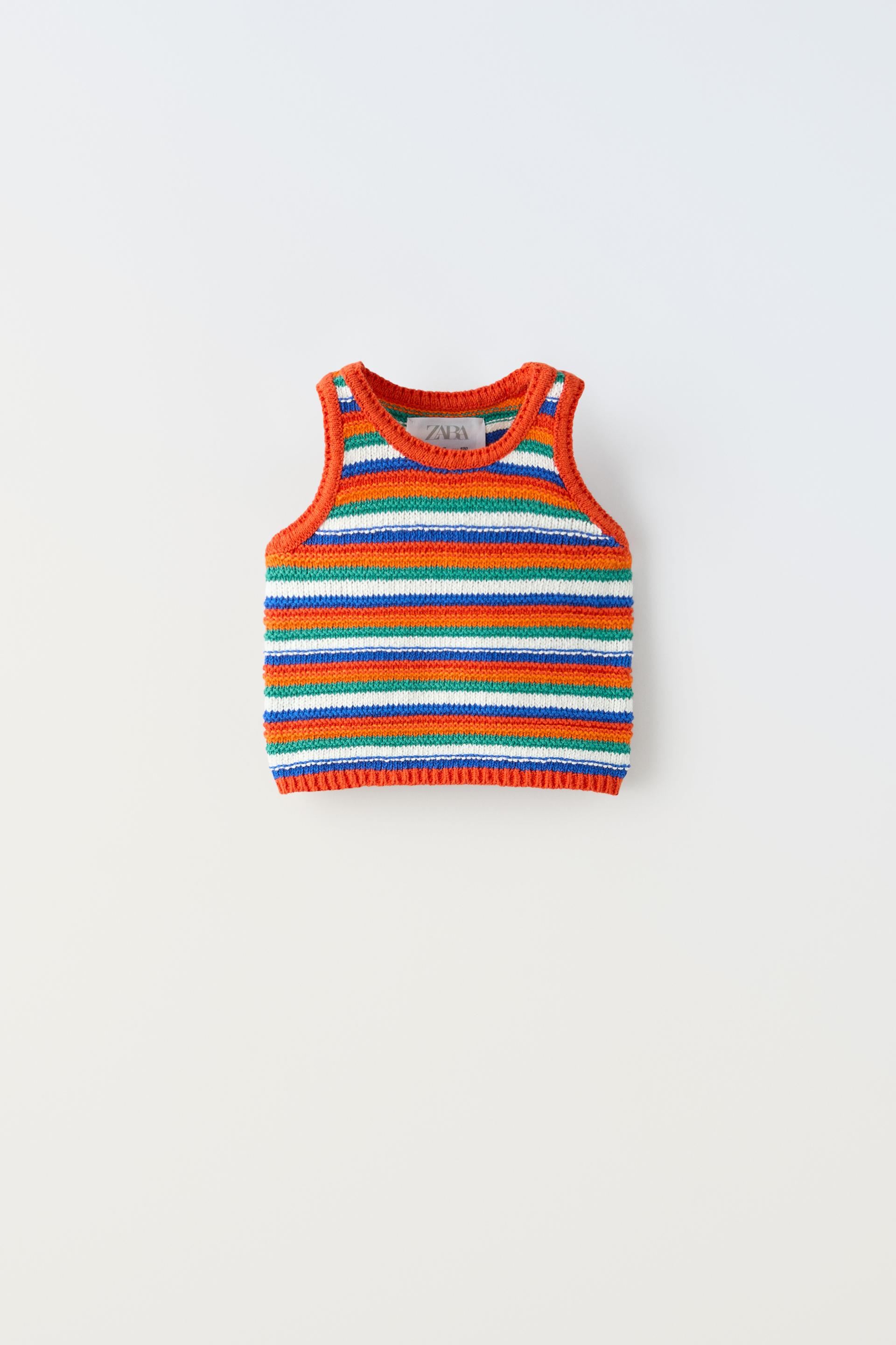 Топ Zara Striped Knit, разноцветный