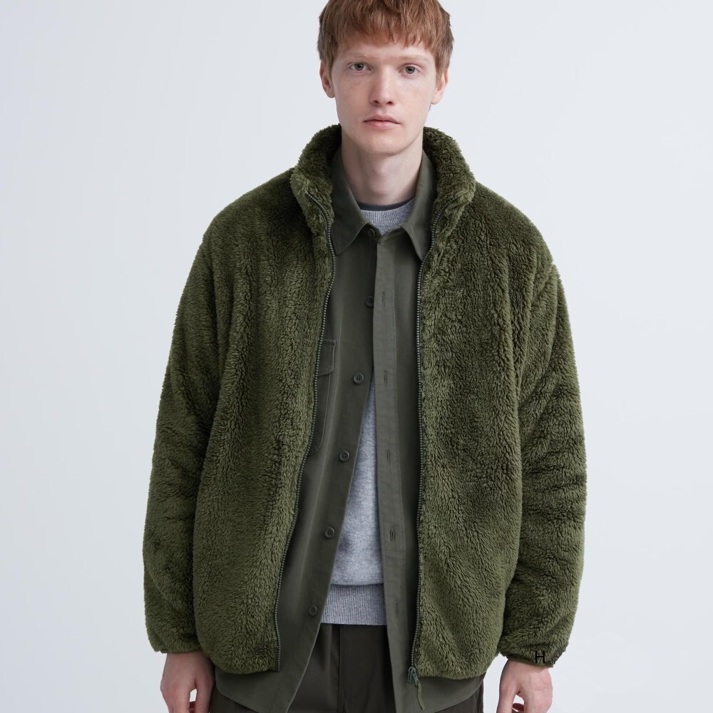 

Толстовка Uniqlo Unisex Fluffy Fleece, оливковый, Зеленый