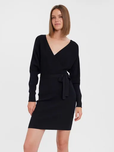 

Трикотажное платье Vero Moda "VMHOLLYREM LS V-NECK DRESS GA NOOS", черный