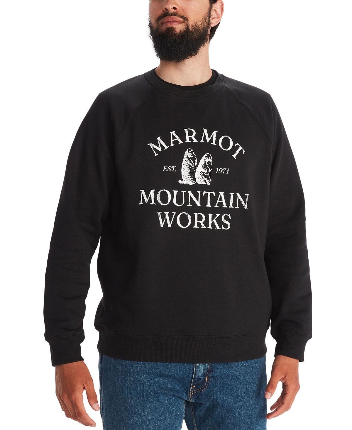 

Мужская футболка critter mountain crew swtshrt Marmot, черный