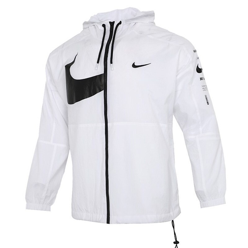 

Куртка Nike Men's Swoosh Logo Printed Wind Proof, белый/черный