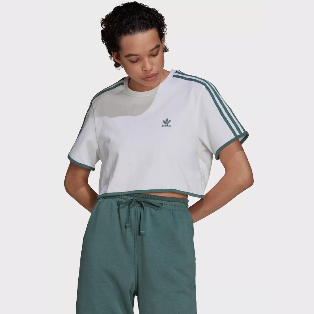 

Топ adidas Originals Cropped, белый/зеленый