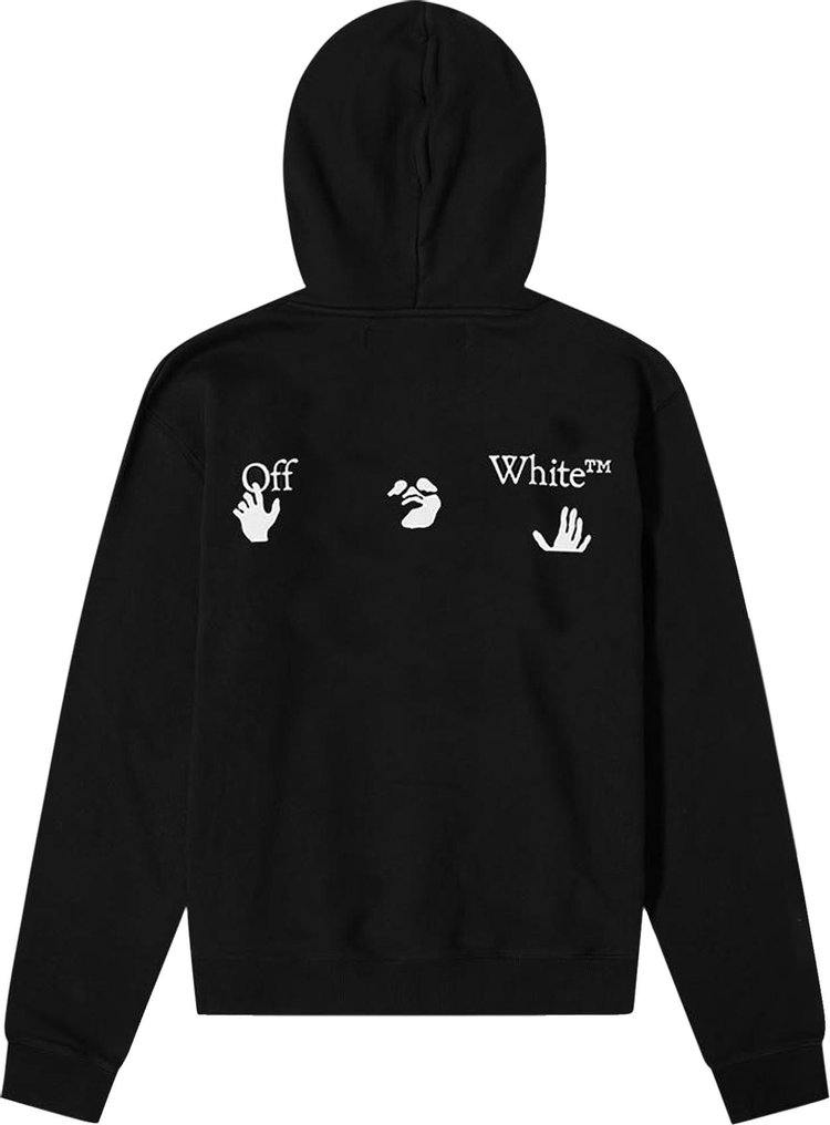Худи Off-White Big Logo Slim Hoodie 'Black//White', черный худи off white arrow logo slim hoodie black черный