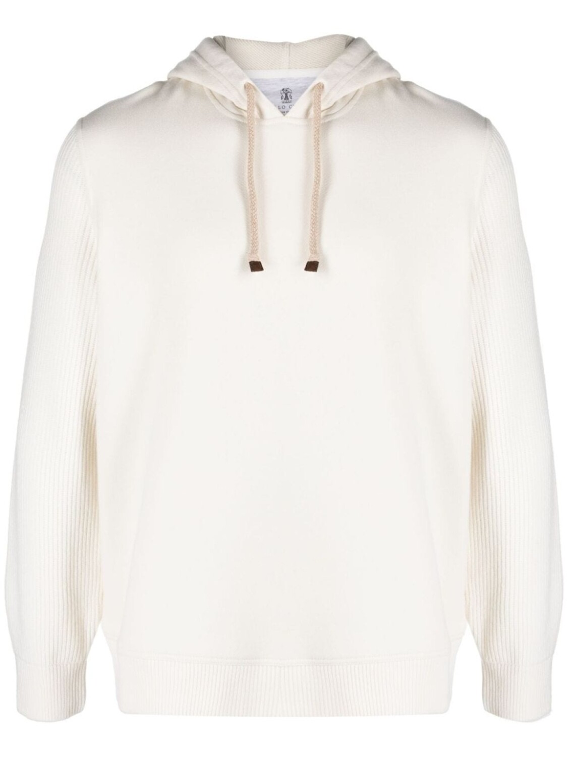 

Brunello Cucinelli худи в рубчик с кулиской, белый