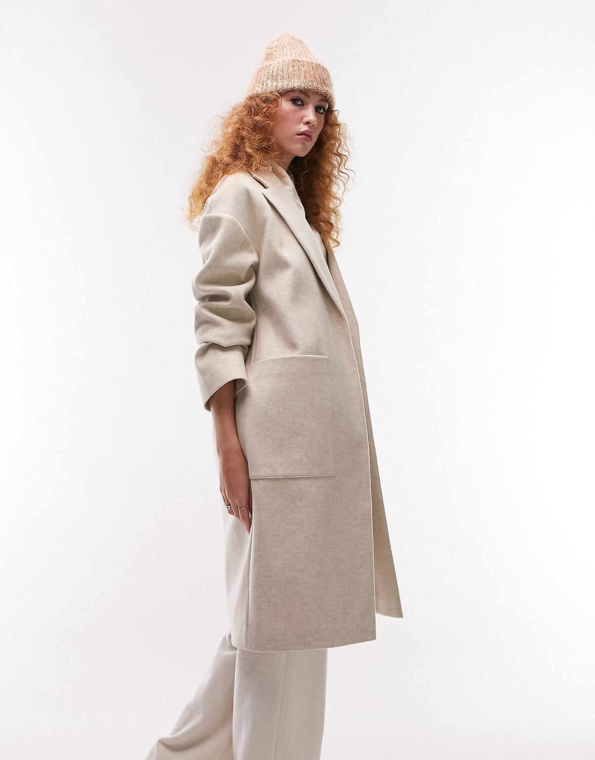

Овсяное пальто Topshop Chuck, Серый