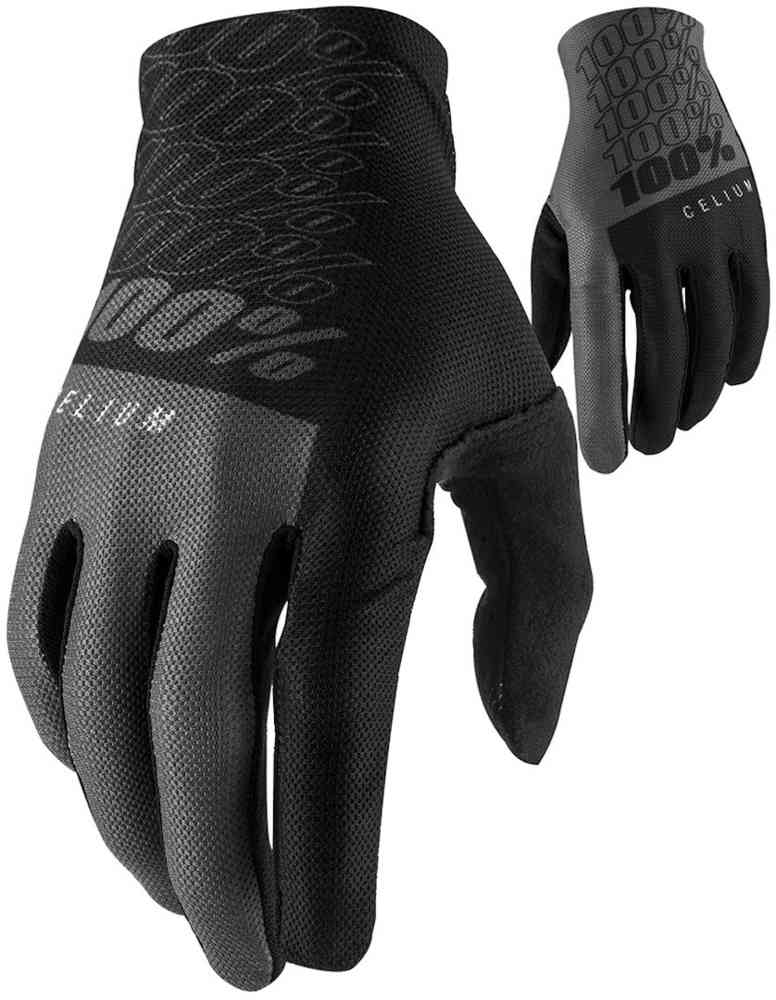 100% Celium Велосипедные перчатки, черный/серый